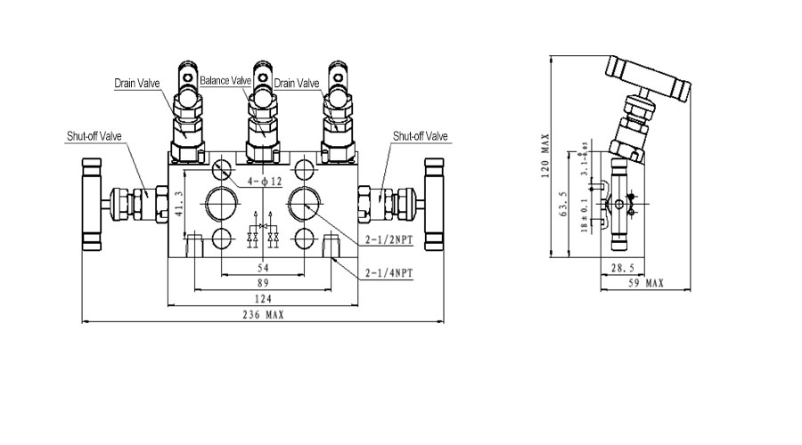 5 Valve Manifolds Flat Type JS5P0 3FNWL E Structure