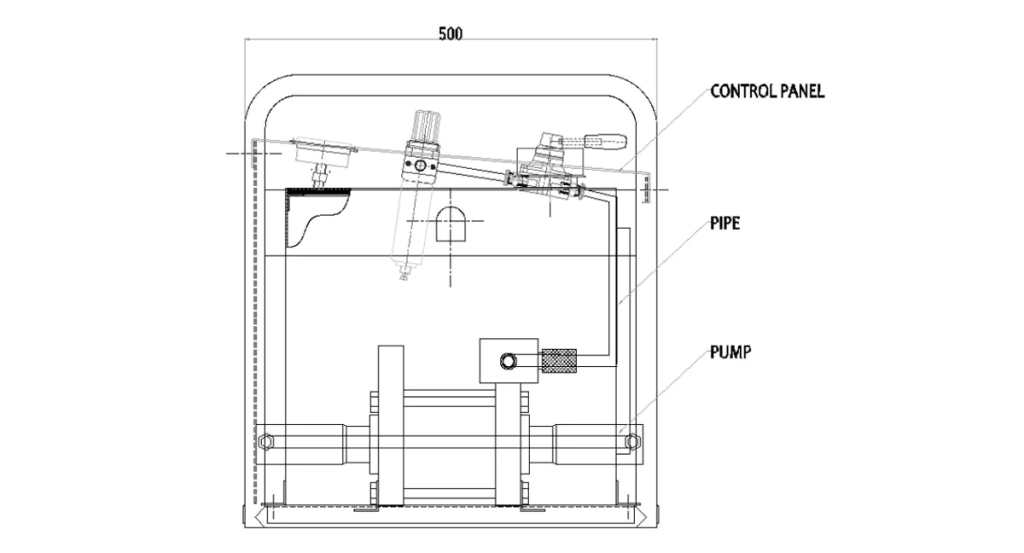 General Layout Drawing 2 of Hydro Test Pump with Data Acquisition System