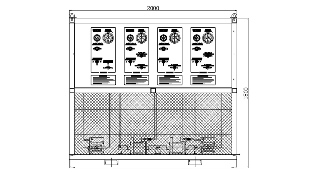 General Layout Drawing of Gas and Liquid Pressure Testing Skid Burst Pressure Test Equipment