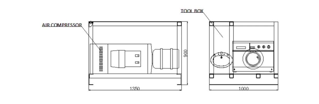 General Layout Drawing of Hose Pressure Testing Equipment Air Compressor Skid